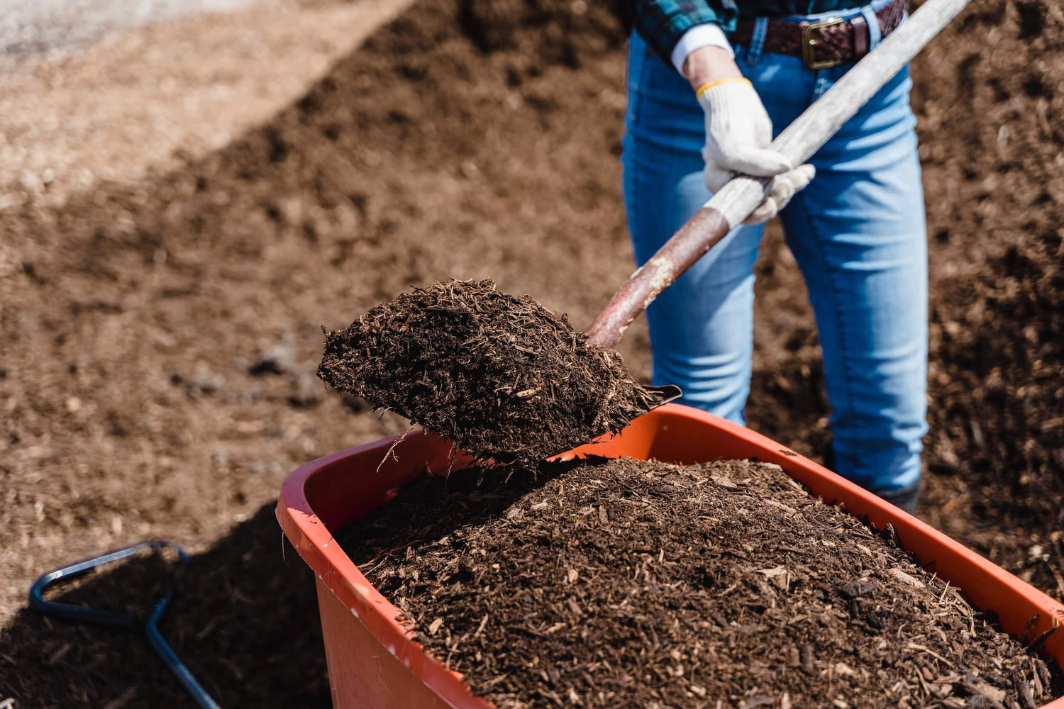 Shoveling compost