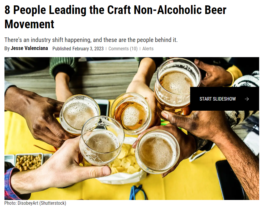 Robin Lapoint is named one of 8 People Leading the Craft Non-Alcoholic Beer Movement