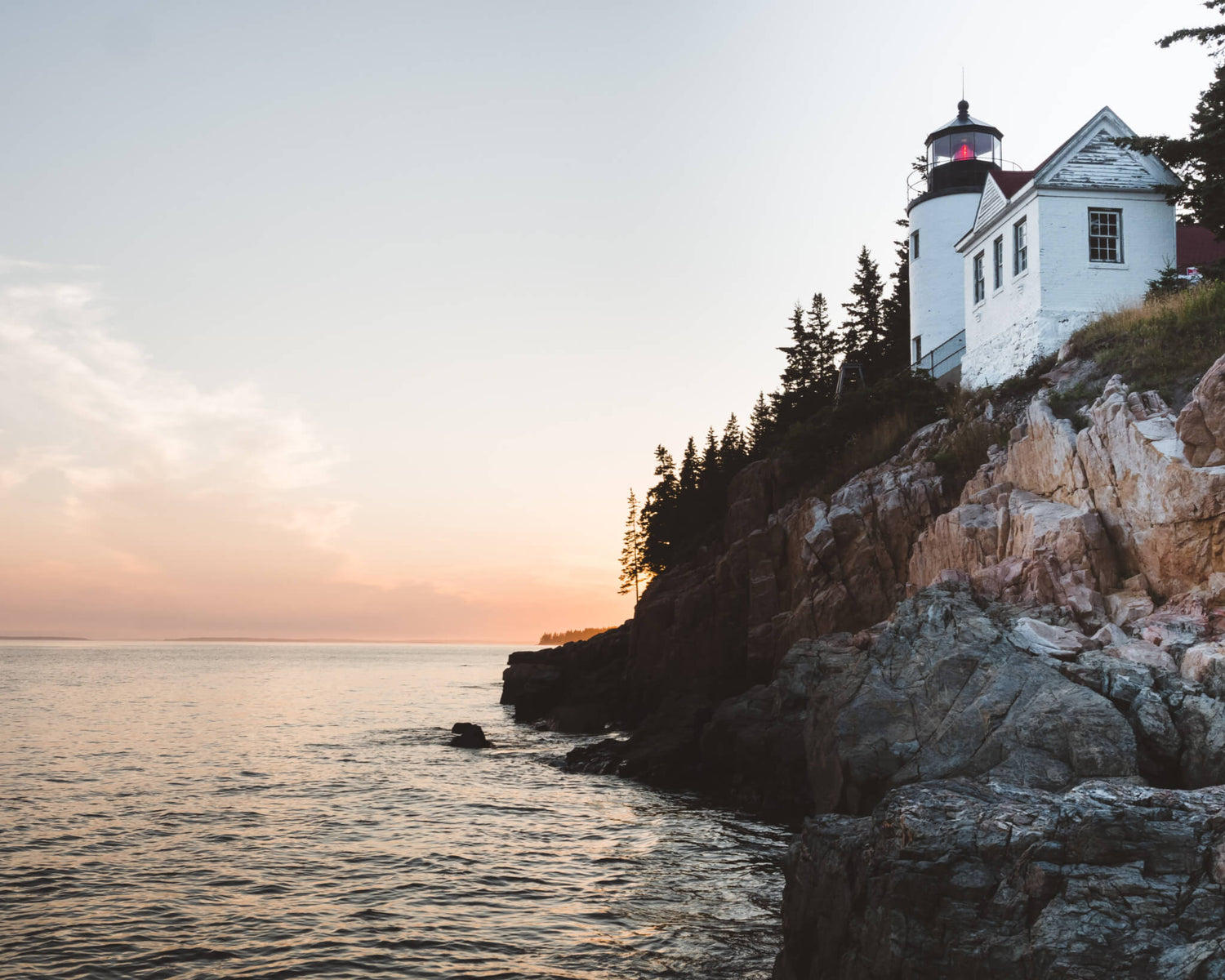 Lighthouse on rocky coast